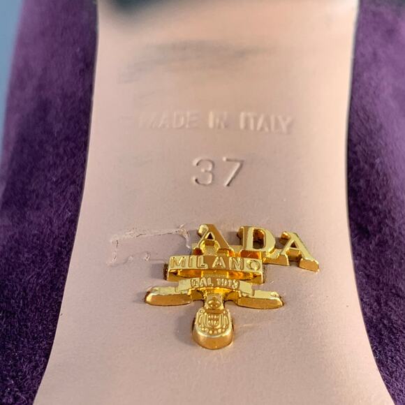 PRADA Size 7 Purple Plum Suede Cutout Sandals - Picture 8 of 10